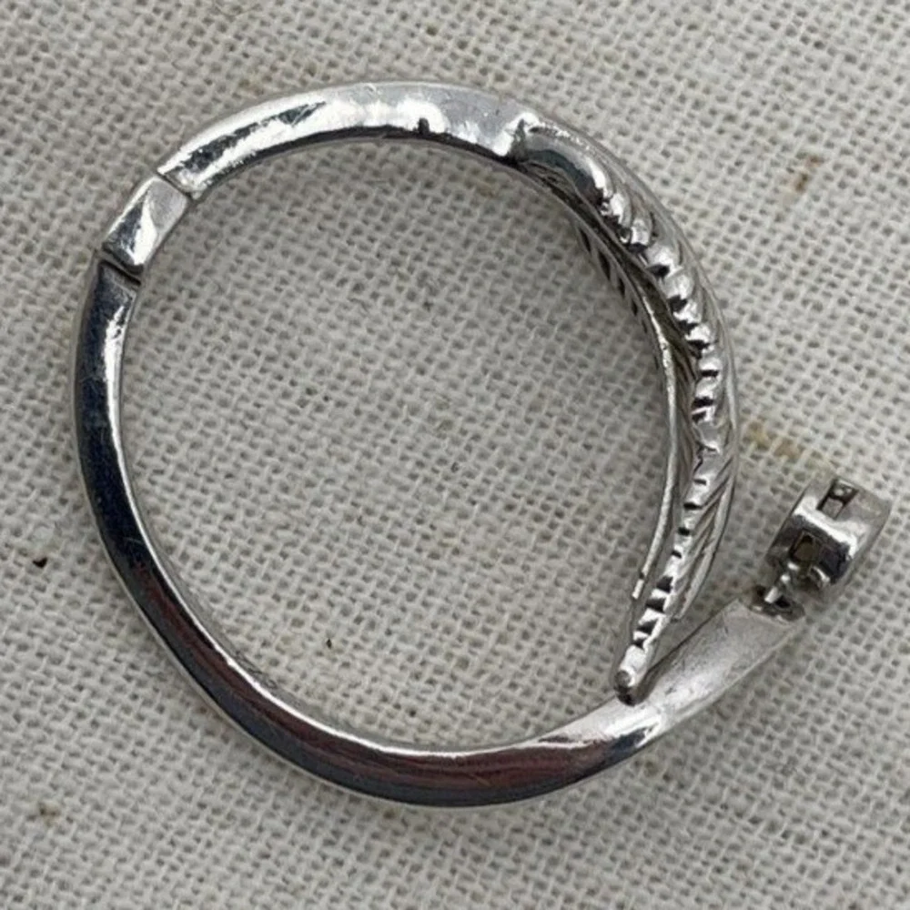 Sterling Silver Feather Wrap Ring with Dangle Cubic Zirconia Size 7.75 925 Plume